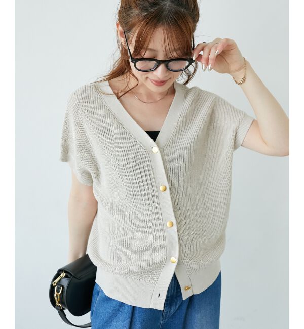  「ペーパーヤーン畦編み2WAYニット」|ニット・セーター|