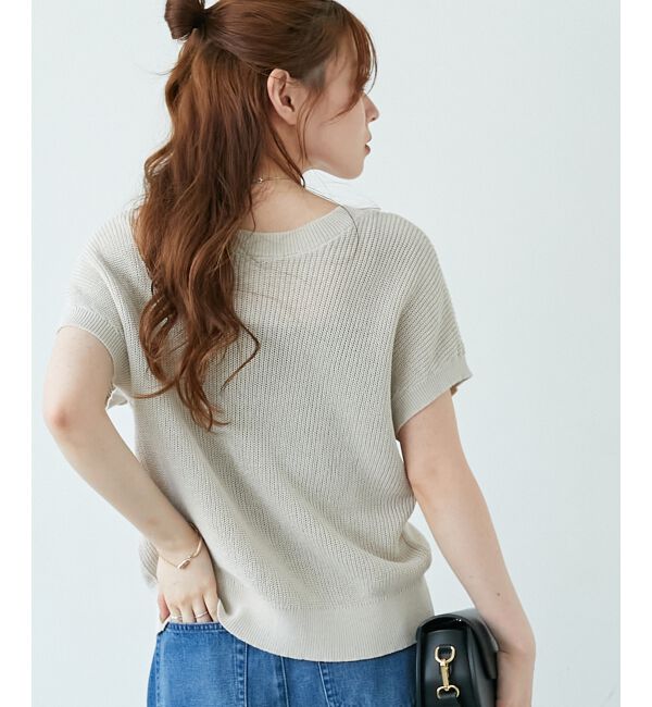  「ペーパーヤーン畦編み2WAYニット」|ニット・セーター|