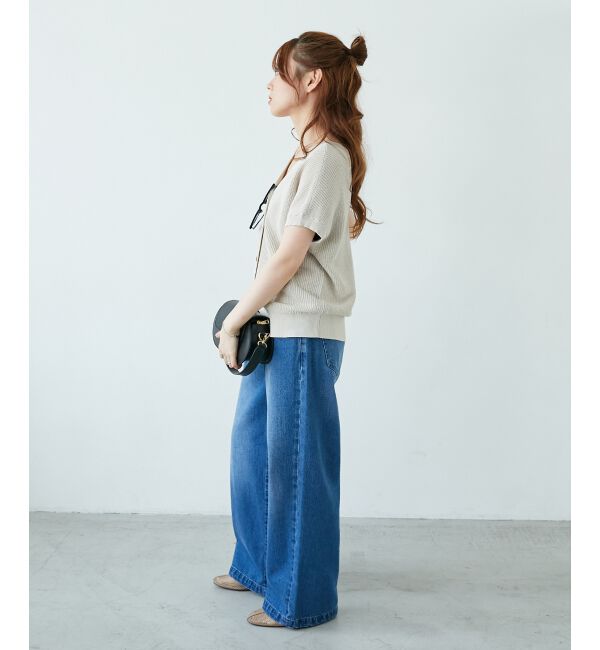  「ペーパーヤーン畦編み2WAYニット」|ニット・セーター|