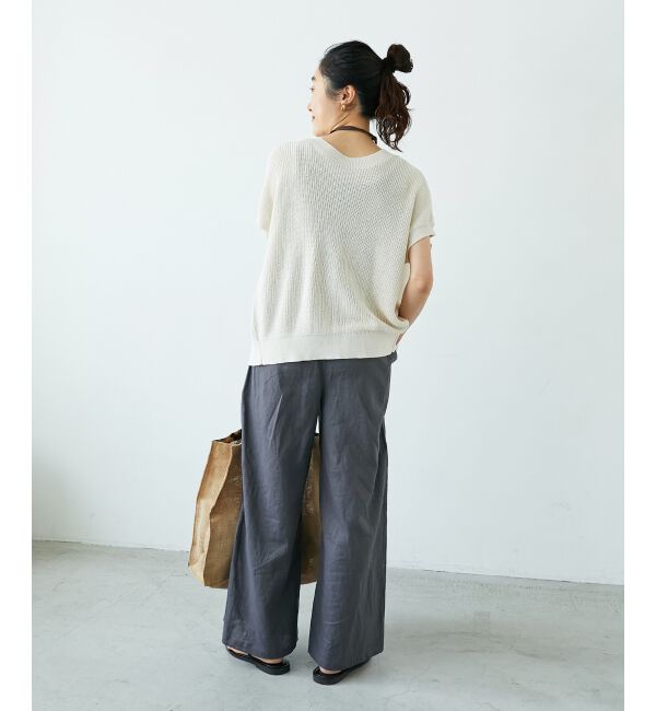  「ペーパーヤーン畦編み2WAYニット」|ニット・セーター|