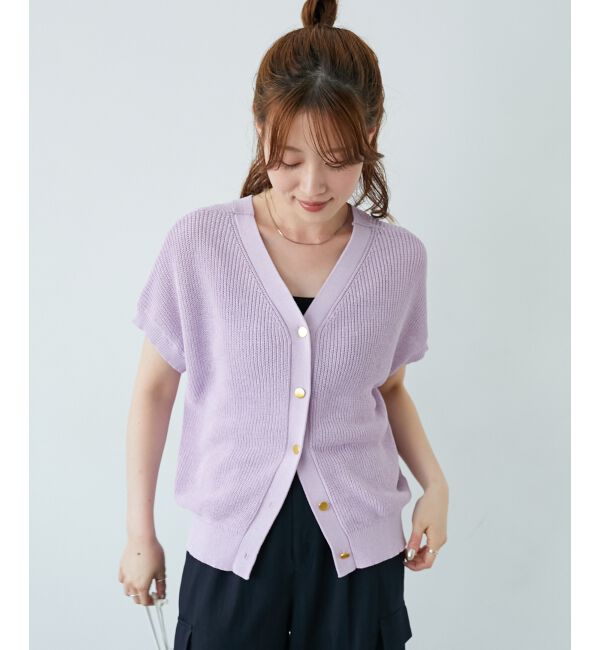  「ペーパーヤーン畦編み2WAYニット」|ニット・セーター|