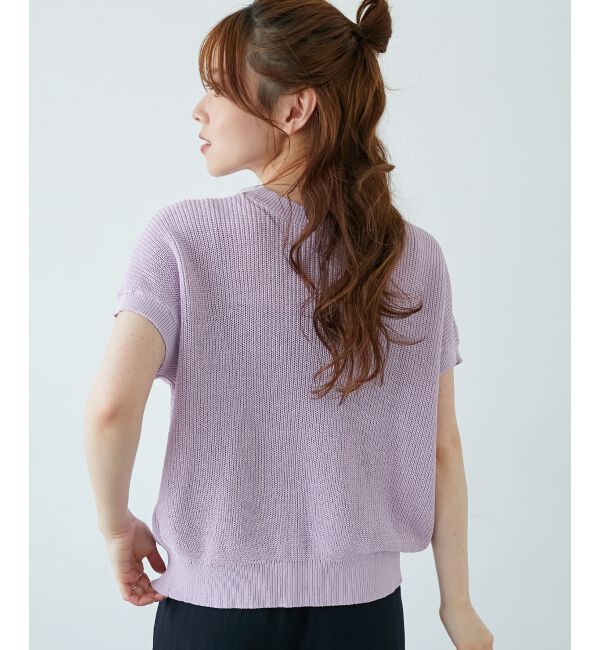  「ペーパーヤーン畦編み2WAYニット」|ニット・セーター|