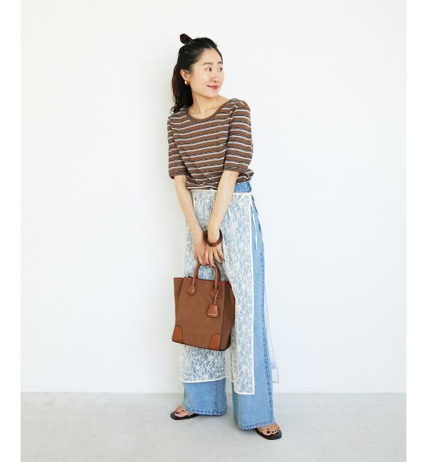  「マルチボーダーリブTシャツ」|Tシャツ・カットソー|