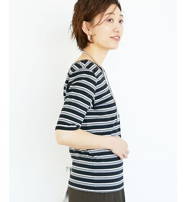  「マルチボーダーリブTシャツ」|Tシャツ・カットソー|