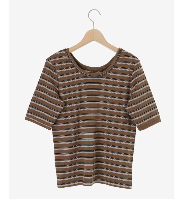  「マルチボーダーリブTシャツ」|Tシャツ・カットソー|