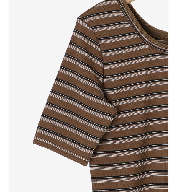  「マルチボーダーリブTシャツ」|Tシャツ・カットソー|