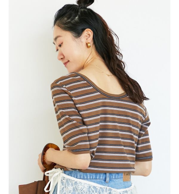  「マルチボーダーリブTシャツ」|Tシャツ・カットソー|