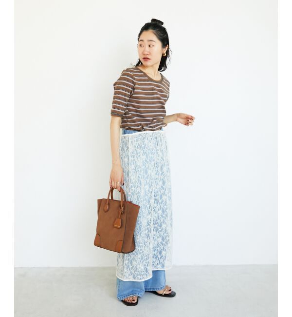  「マルチボーダーリブTシャツ」|Tシャツ・カットソー|