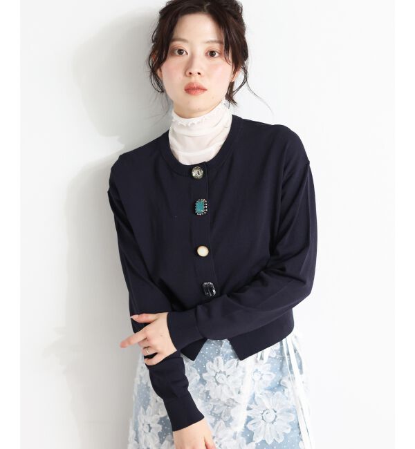  「TORRAZZO DONNAビジューコンパクトカーデ」|カーディガン|