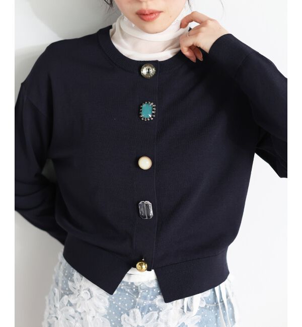  「TORRAZZO DONNAビジューコンパクトカーデ」|カーディガン|