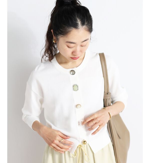  「TORRAZZO DONNAビジューコンパクトカーデ」|カーディガン|