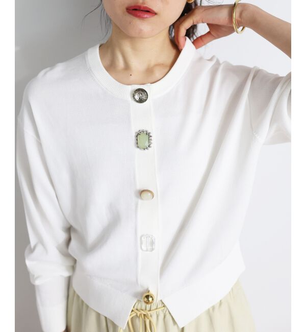  「TORRAZZO DONNAビジューコンパクトカーデ」|カーディガン|