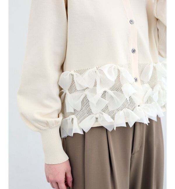  「《WEB限定アイテム》リボンデザインカーディガン」|カーディガン|