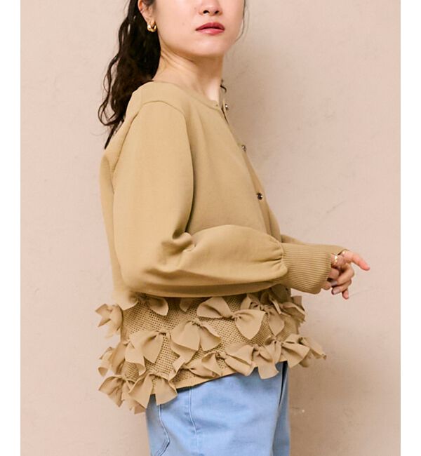  「《WEB限定アイテム》リボンデザインカーディガン」|カーディガン|