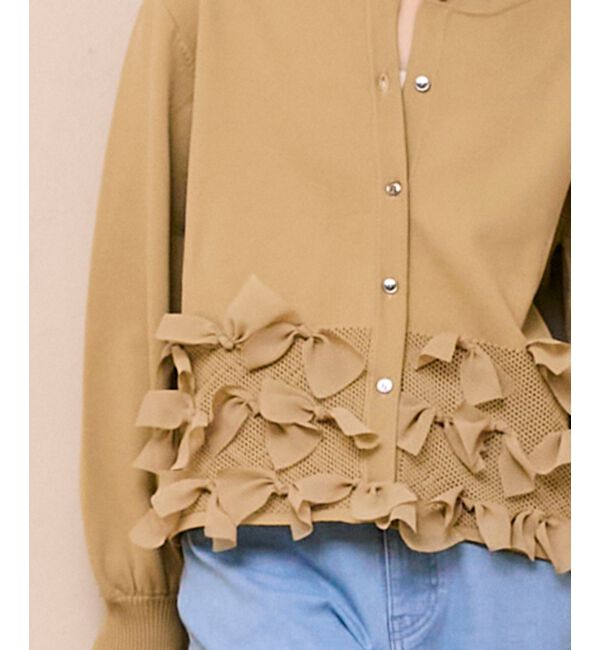  「《WEB限定アイテム》リボンデザインカーディガン」|カーディガン|