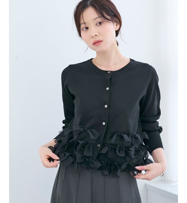  「《WEB限定アイテム》リボンデザインカーディガン」|カーディガン|