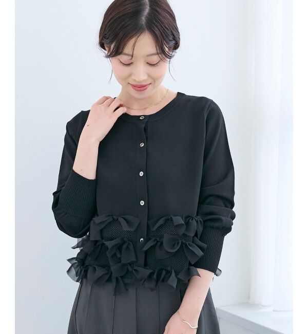  「《WEB限定アイテム》リボンデザインカーディガン」|カーディガン|