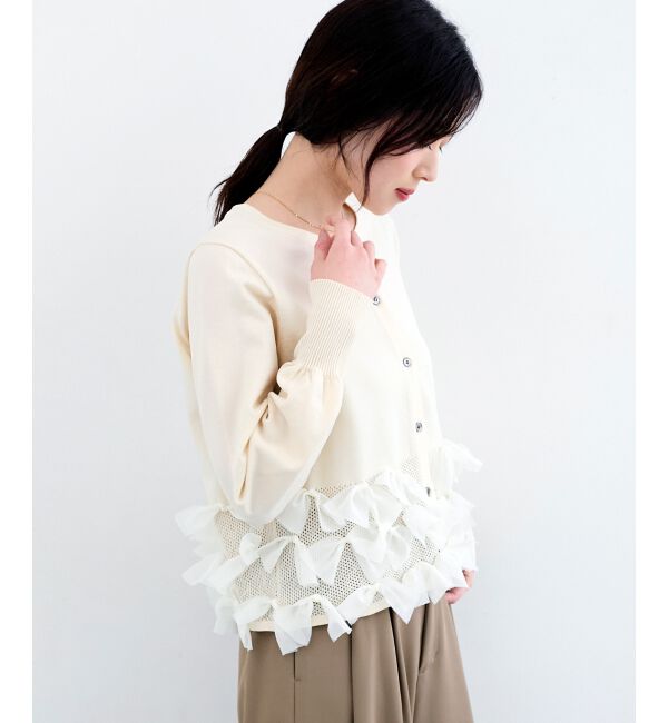  「《WEB限定アイテム》リボンデザインカーディガン」|カーディガン|