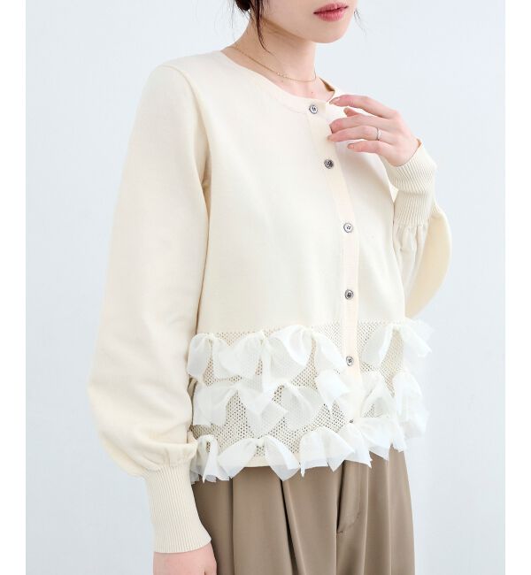  「《WEB限定アイテム》リボンデザインカーディガン」|カーディガン|