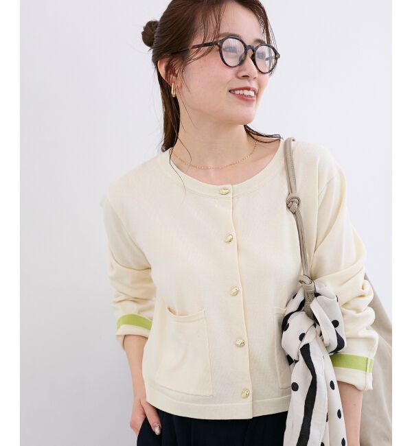  「《WEB限定アイテム》メタルボタンコンパクトカーディガン」|カーディガン|