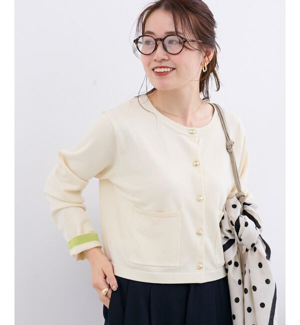  「《WEB限定アイテム》メタルボタンコンパクトカーディガン」|カーディガン|