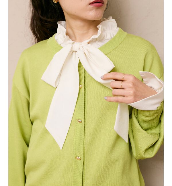  「《WEB限定アイテム》メタルボタンクルーネックカーディガン」|カーディガン|