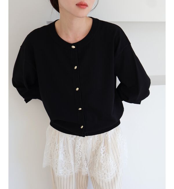  「《WEB限定アイテム》メタルボタンクルーネックカーディガン」|カーディガン|