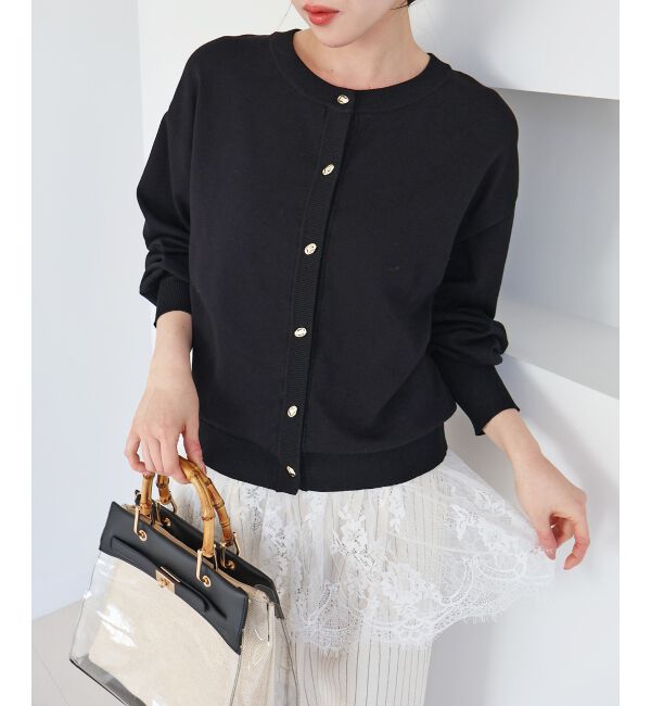  「《WEB限定アイテム》メタルボタンクルーネックカーディガン」|カーディガン|