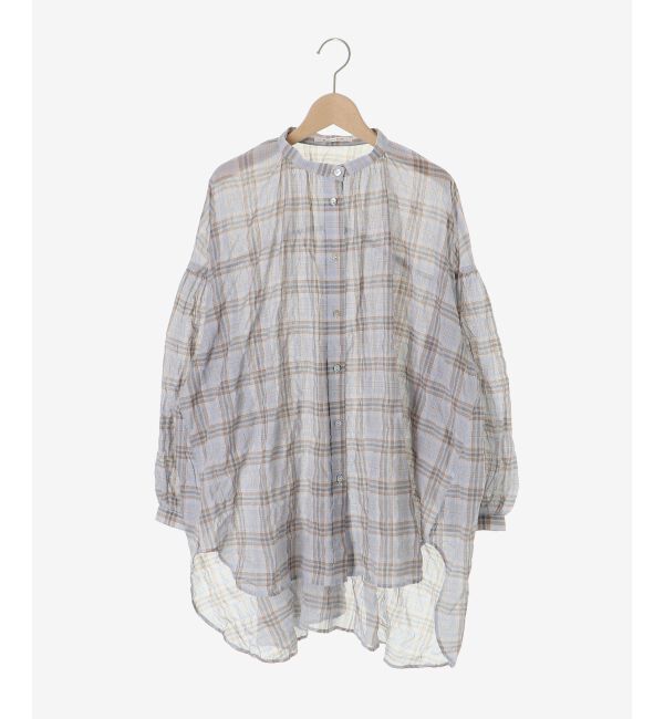  「《WEB限定アイテム》シアーガーゼバックギャザーチェックシャツ」|シャツ・ブラウス|