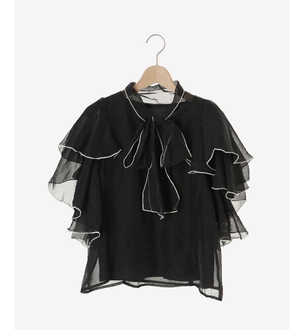 MAJESTICLEGON「ボウタイフリルシアーブラウス」|シャツ・ブラウス|