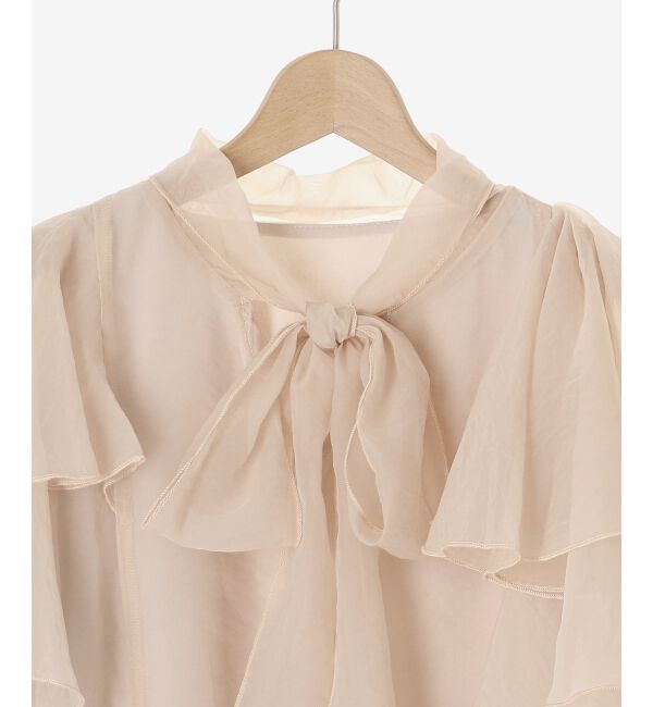 MAJESTICLEGON「ボウタイフリルシアーブラウス」|シャツ・ブラウス|