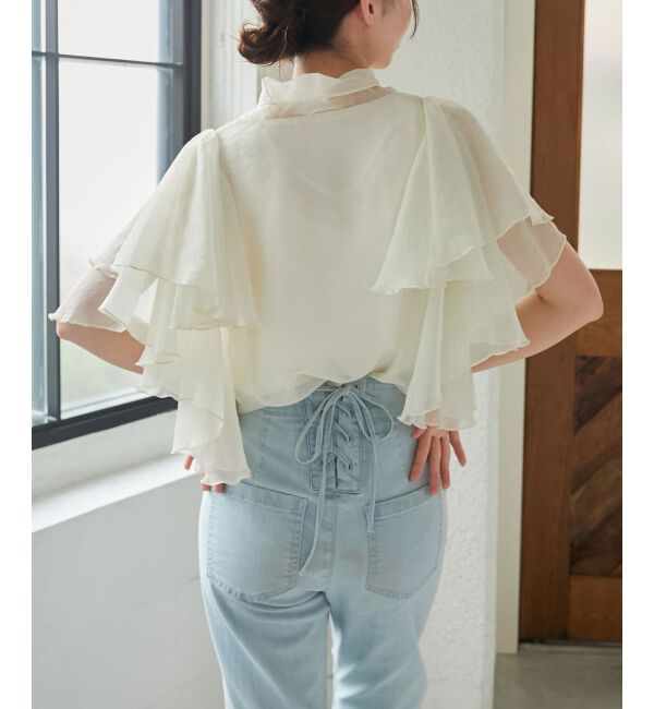 MAJESTICLEGON「ボウタイフリルシアーブラウス」|シャツ・ブラウス|