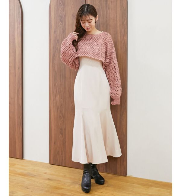 MAJESTICLEGON「スカシ柄ショートニット」|ニット・セーター|