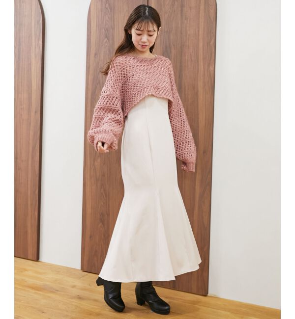 MAJESTICLEGON「スカシ柄ショートニット」|ニット・セーター|