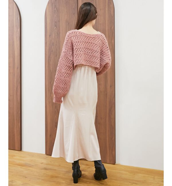MAJESTICLEGON「スカシ柄ショートニット」|ニット・セーター|