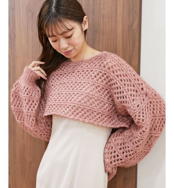 MAJESTICLEGON「スカシ柄ショートニット」|ニット・セーター|