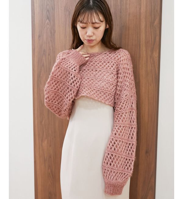 MAJESTICLEGON「スカシ柄ショートニット」|ニット・セーター|