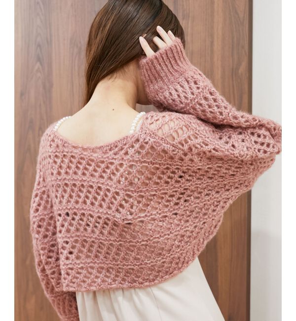 MAJESTICLEGON「スカシ柄ショートニット」|ニット・セーター|