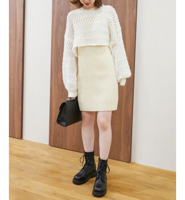 MAJESTICLEGON「スカシ柄ショートニット」|ニット・セーター|