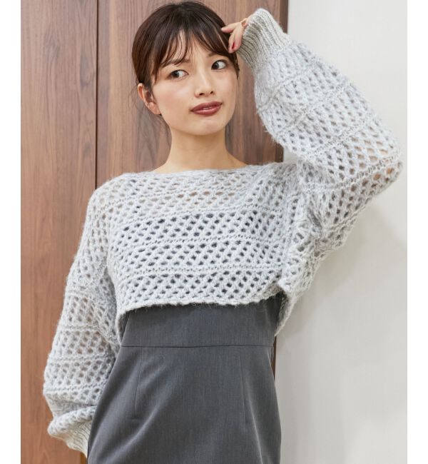 MAJESTICLEGON「スカシ柄ショートニット」|ニット・セーター|