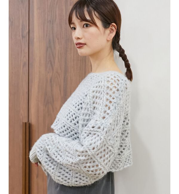 MAJESTICLEGON「スカシ柄ショートニット」|ニット・セーター|