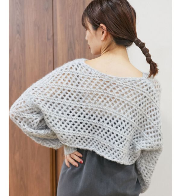 MAJESTICLEGON「スカシ柄ショートニット」|ニット・セーター|