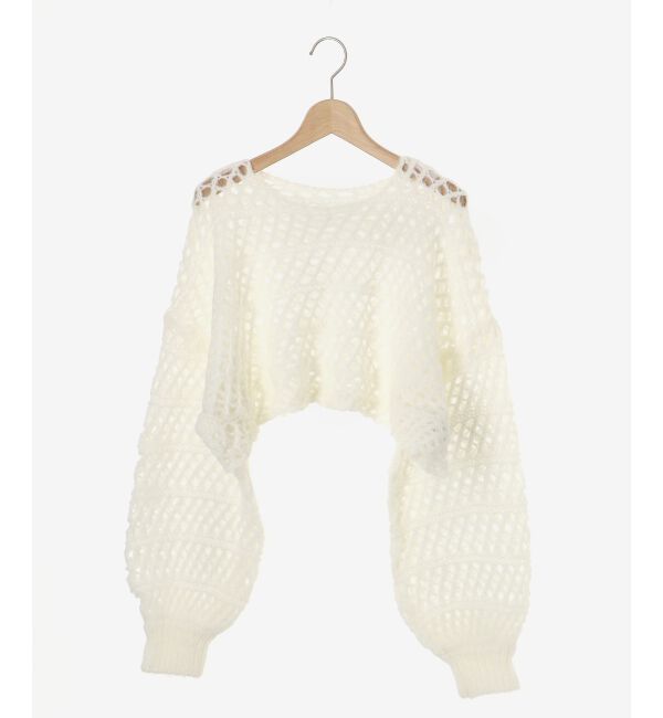 MAJESTICLEGON「スカシ柄ショートニット」|ニット・セーター|