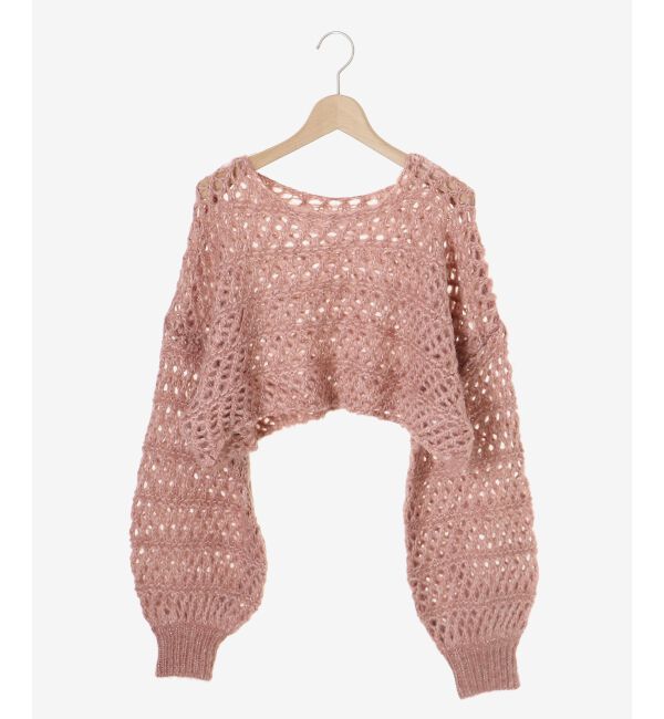 MAJESTICLEGON「スカシ柄ショートニット」|ニット・セーター|