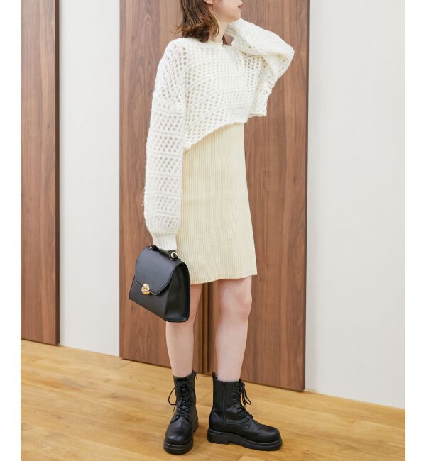 MAJESTICLEGON「スカシ柄ショートニット」|ニット・セーター|