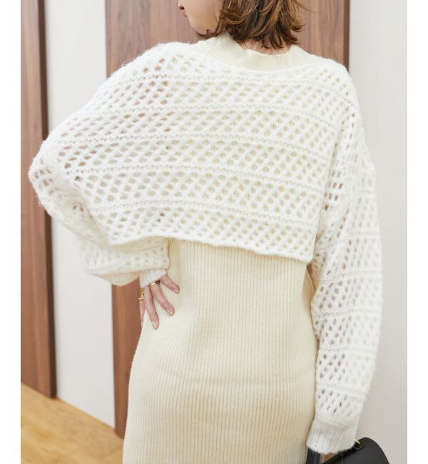 MAJESTICLEGON「スカシ柄ショートニット」|ニット・セーター|