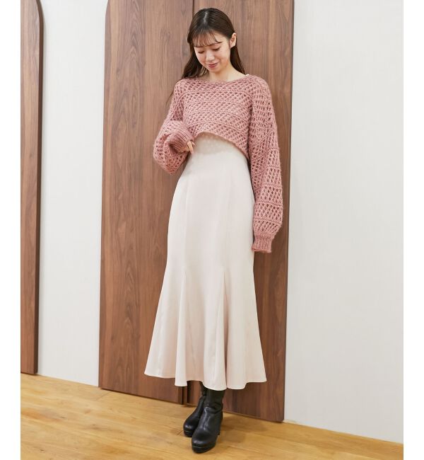 MAJESTICLEGON「スカシ柄ショートニット」|ニット・セーター|