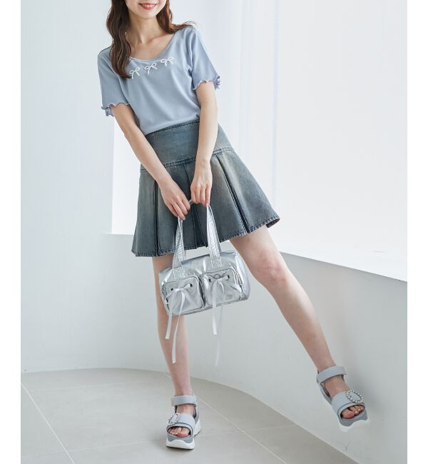 MAJESTICLEGON「シャイニーリボンバッグ」|ハンドバッグ|