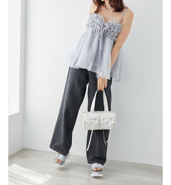 MAJESTICLEGON「シャイニーリボンバッグ」|ハンドバッグ|