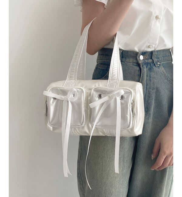 MAJESTICLEGON「シャイニーリボンバッグ」|ハンドバッグ|